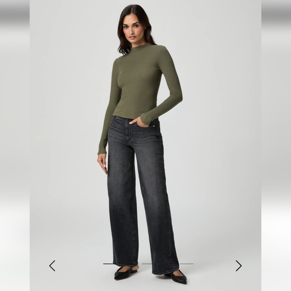 PAIGE Sasha Viper Black Wide-Leg Jeans